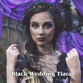 TOBATOBA gothic wedding tiara worn by brides for timeless charm.