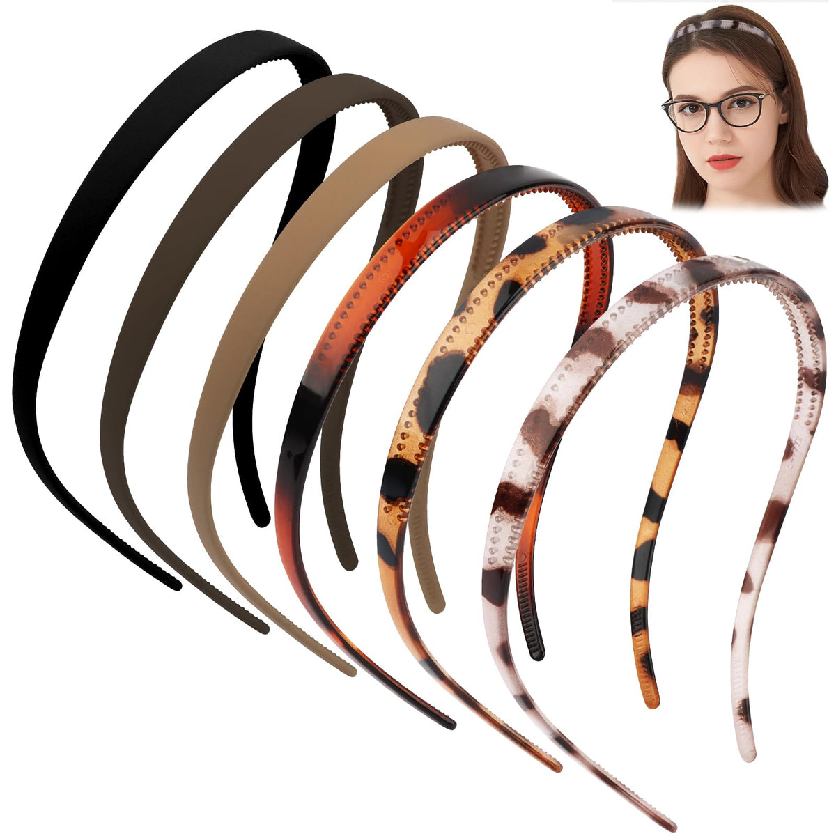 TOBATOBA headband for glasses wearers with non-slip teeth grip