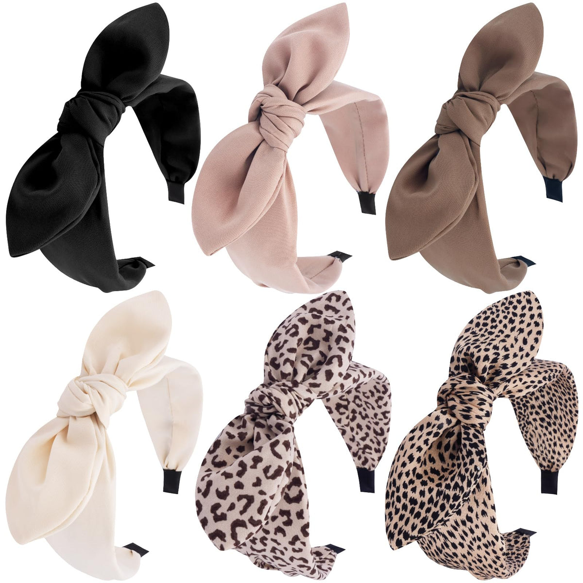 TOBATOBA leopard-pattern bow headband for chic daily wear