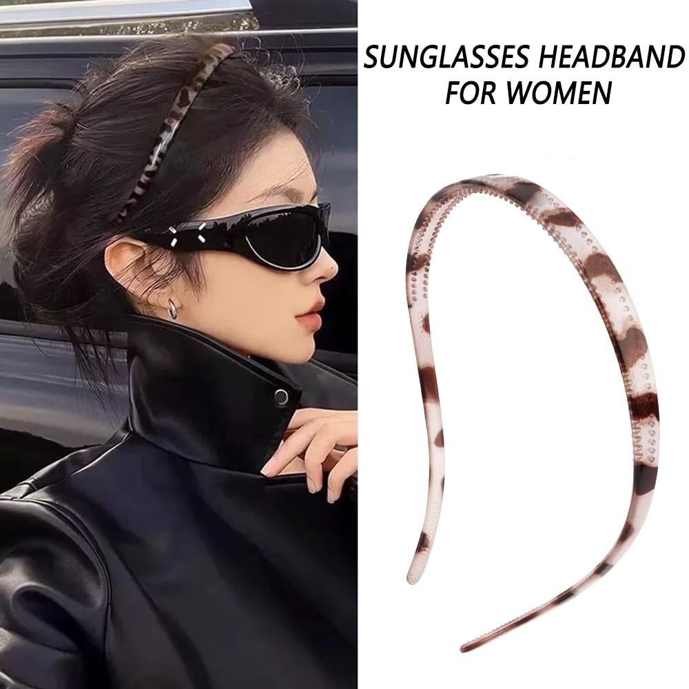 TOBATOBA square sunglasses headband shown with glasses