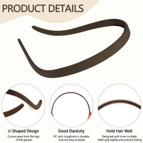 TOBATOBA headband with two-row teeth for secure grip