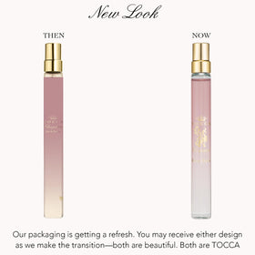 TOCCA Cleopatra travel spray ready for on-the-go fragrance.