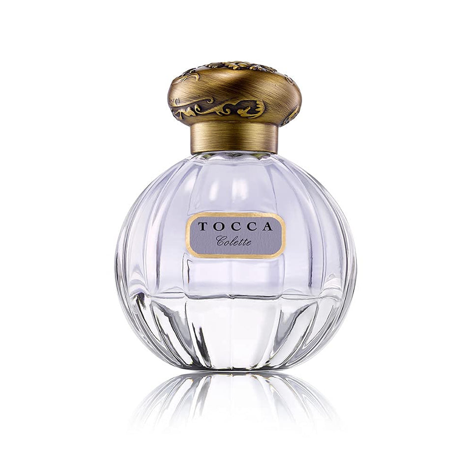 TOCCA Colette bottle with 1920s cut-glass design, a luxurious gift-worthy presentation