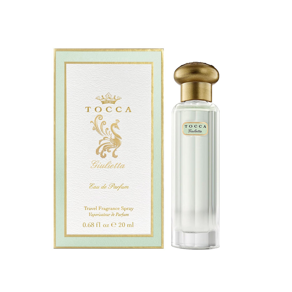 Tocca Giulietta bottle closeup, elegant cut-glass design suitable for gifting