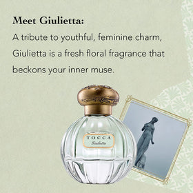TOCCA Giulietta label closeup highlighting refined branding.