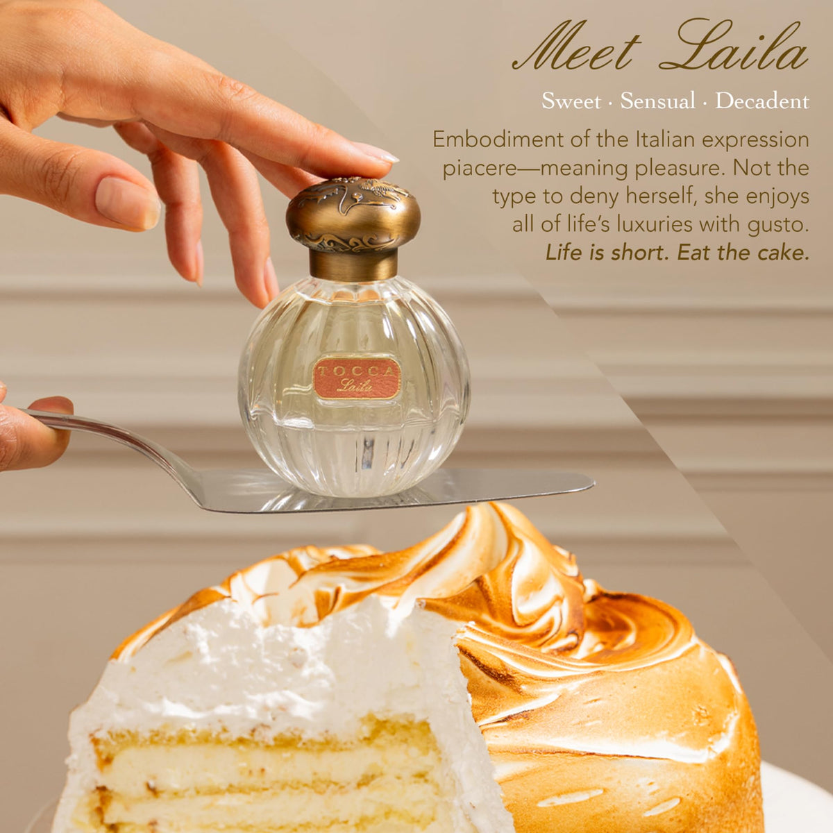 Tocca Laila bergamot vanilla amber note closeup with vibrant warm mood