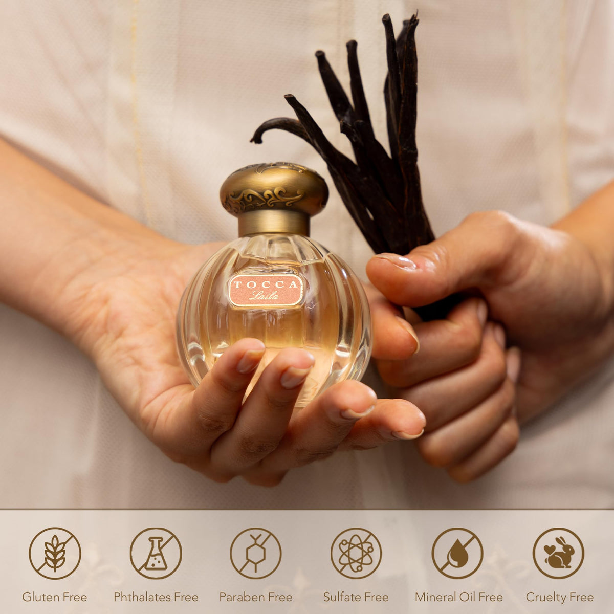 Tocca Laila packaging design reflecting luxurious European charm