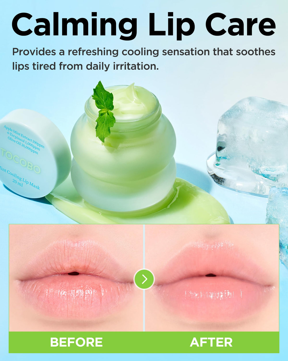 TOCOBO Apple mint extract delivers a cooling sensation