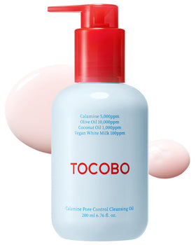 TOCOBO Calamine Pore Control Cleansing Oil bottle for gentle makeup removal.
