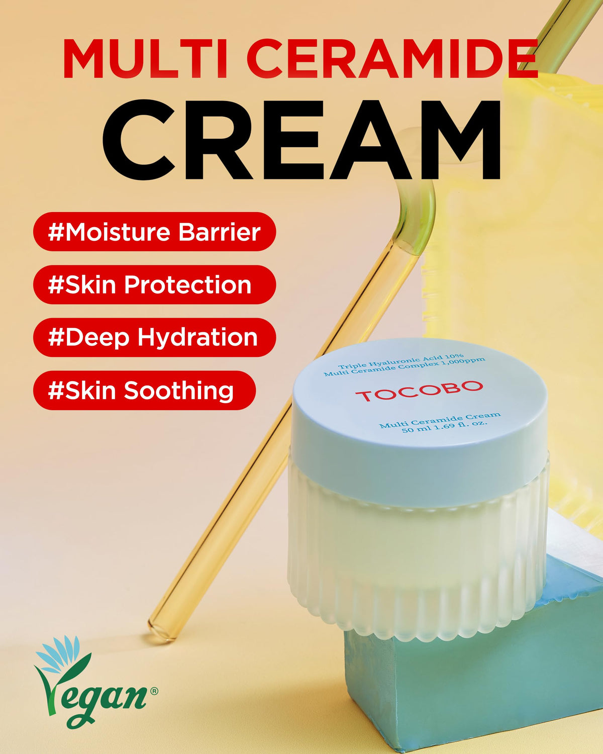 TOCOBO Ceramide 5-layer defense graphic highlights barrier support