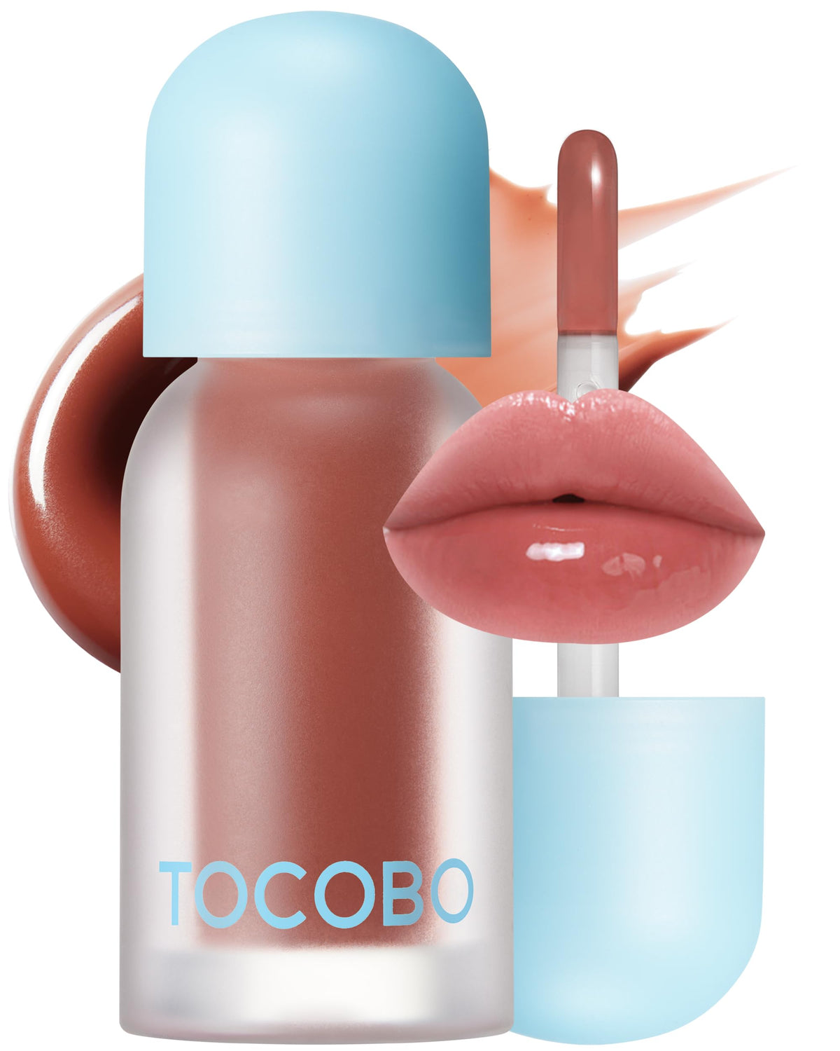 TOCOBO Juicy Berry Lip Oil bottle with Bitter Brown tint for MLBB warmth and shine.