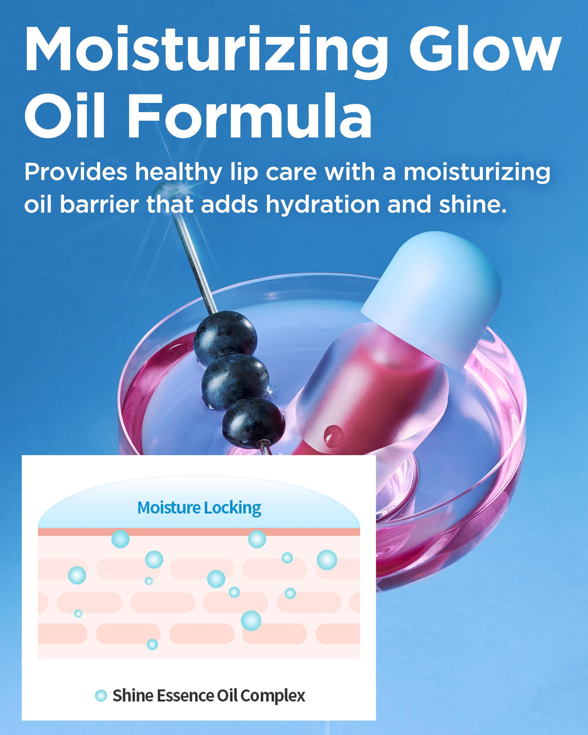 TOCOBO Juicy Berry Lip Oil nourishes lips with vegan oil blend.