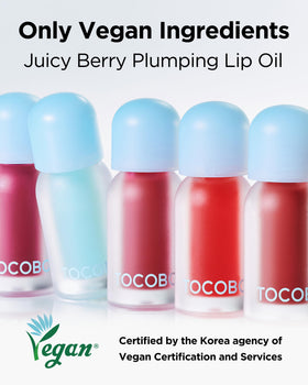 TOCOBO Juicy Berry Lip Oil closeup highlights rich pigment