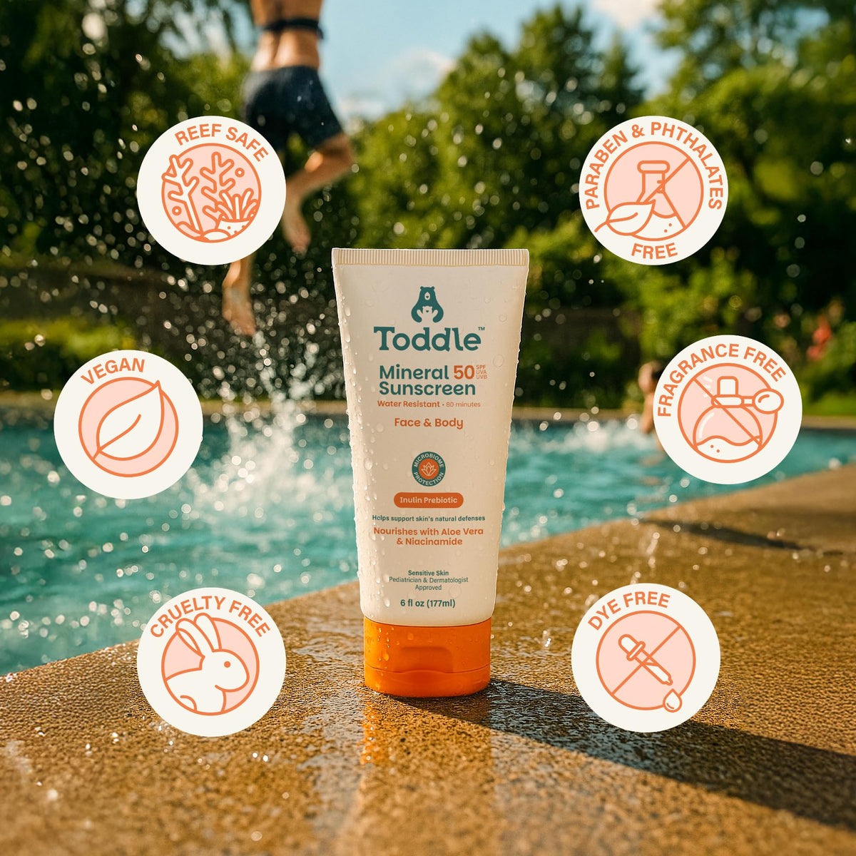 Toddle reef-safe sunscreen without parabens for safe beach days