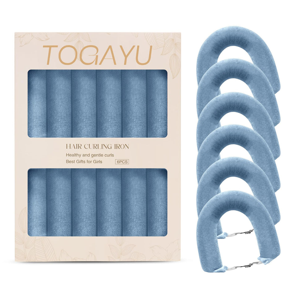 Togayu heatless curls overnight set packaging shows the complete kit for easy styling