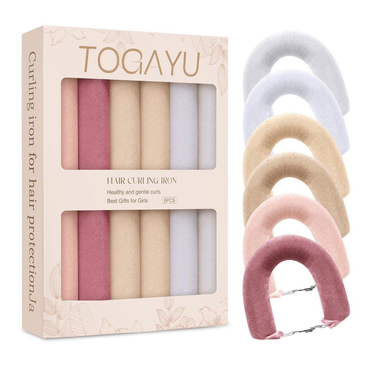 Togayu heatless curls overnight set with velvet curlers for gentle, zero heat styling.