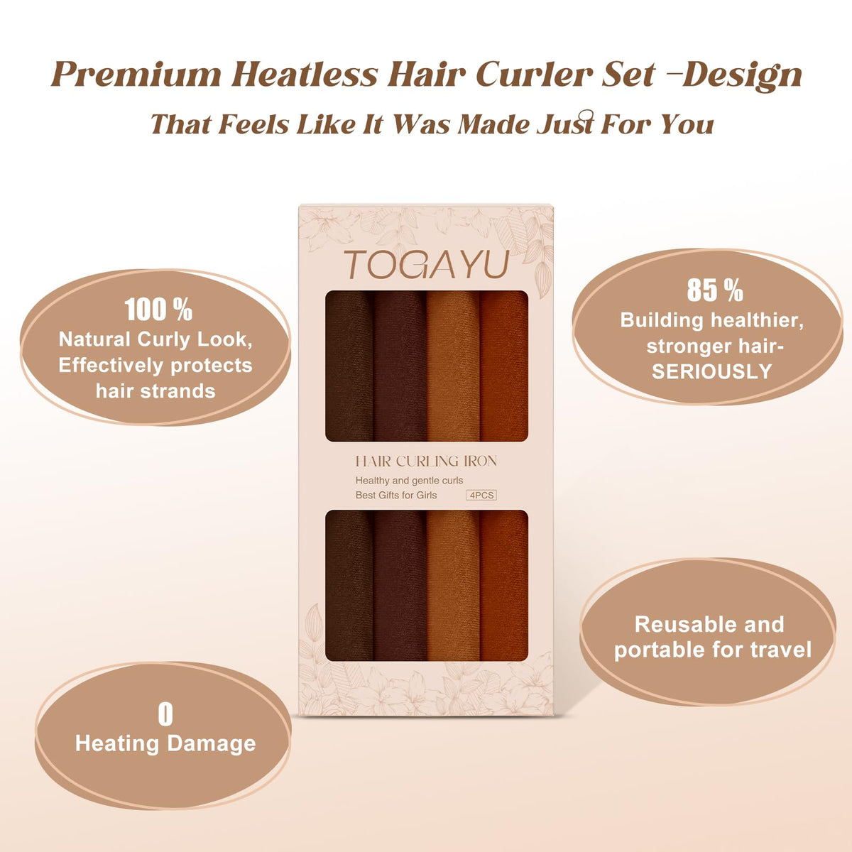 Togayu jumbo velvet rollers in use delivering voluminous waves.