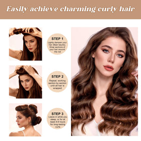 Togayu satin scarf and rollers demo of a light overnight curl routine.