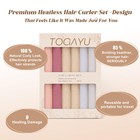 Togayu soft beige curlers in use deliver comfortable overnight curling.