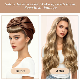 Togayu velvet rollers on bed demonstrating easy wrap for gentle curls.