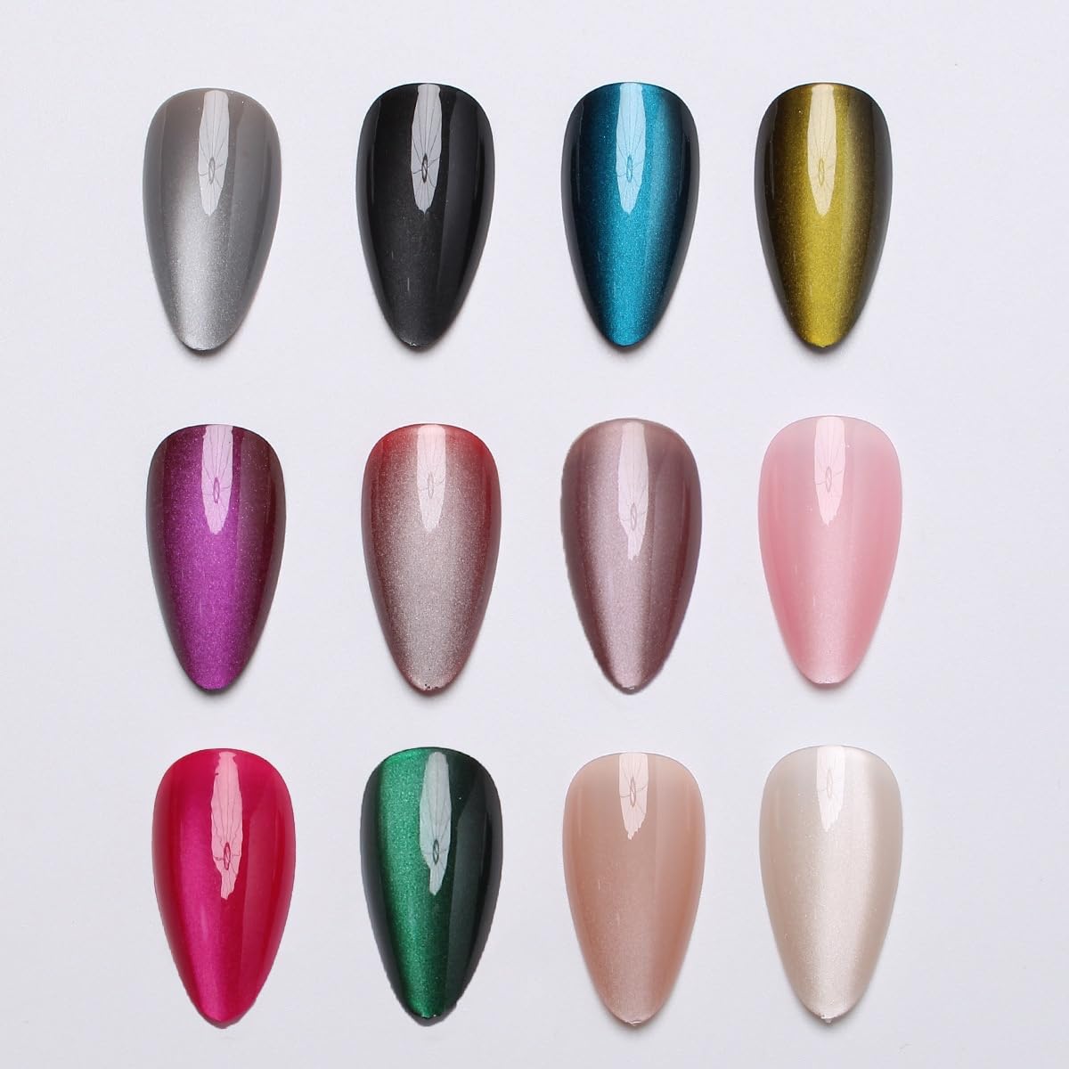 TOGZOM cat-eye tips with jelly glue for easy, reusable nail art
