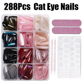 TOGZOM press-on nails kit with 288 pieces and 12 sizes for precise fit