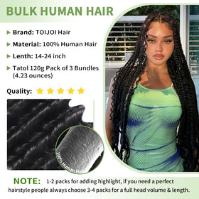 TOIJOI knotsless boho hair bundle trio demonstrates easy three-bundle braiding