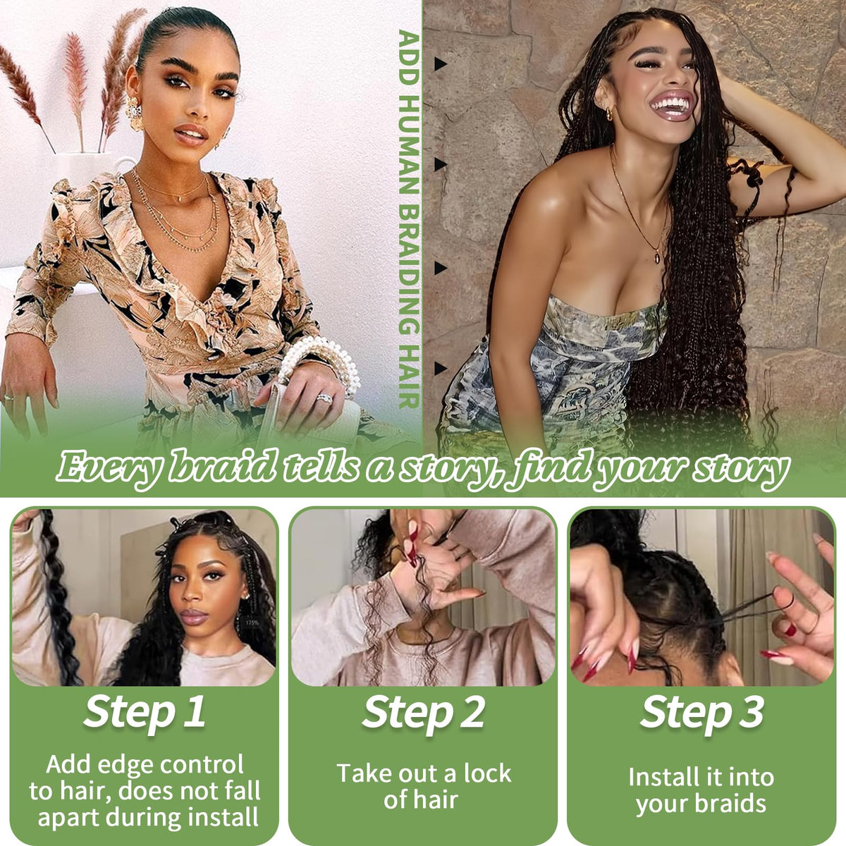 TOIJOI natural color boho braid bundles ready for versatile styles