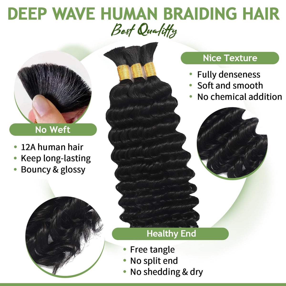 TOIJOI virgin Remy hair close-up showing cuticle integrity for smooth braids