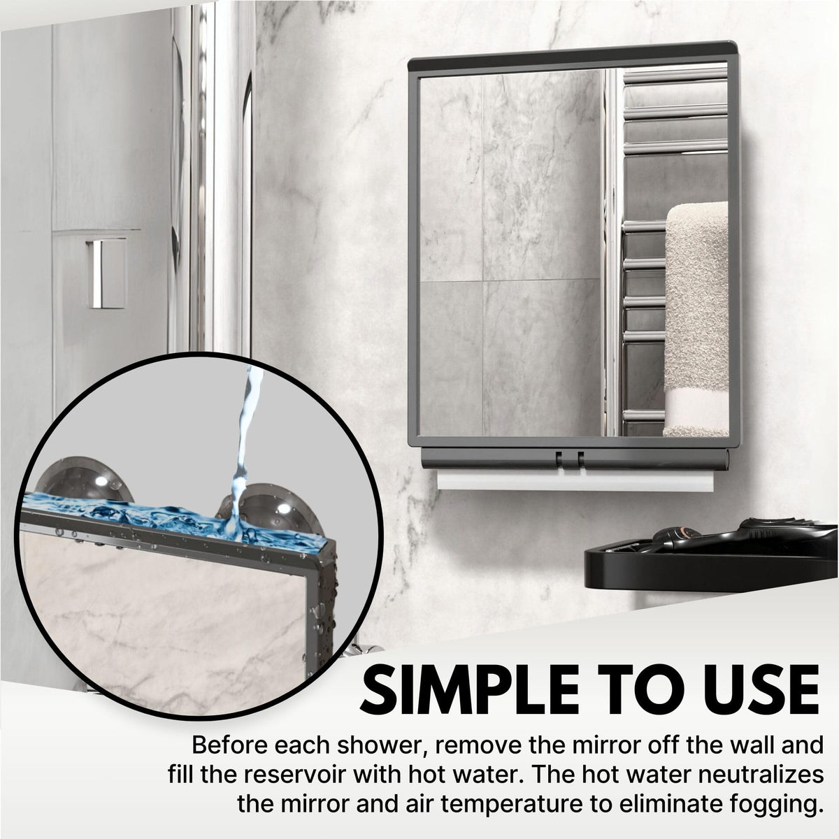 ToiletTree travel bag stores mirror and accessories for easy hotel packing.