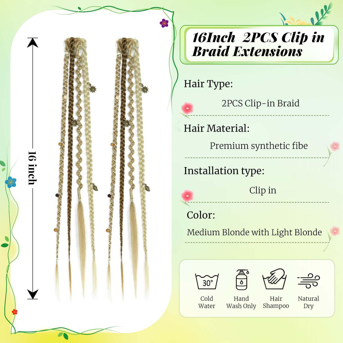 Toilswirl dreadlock clip-ins with beads close-up showcases artisan detail.