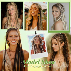 Toilswirl dreadlock extensions secure with non-slip clips for comfortable wear.