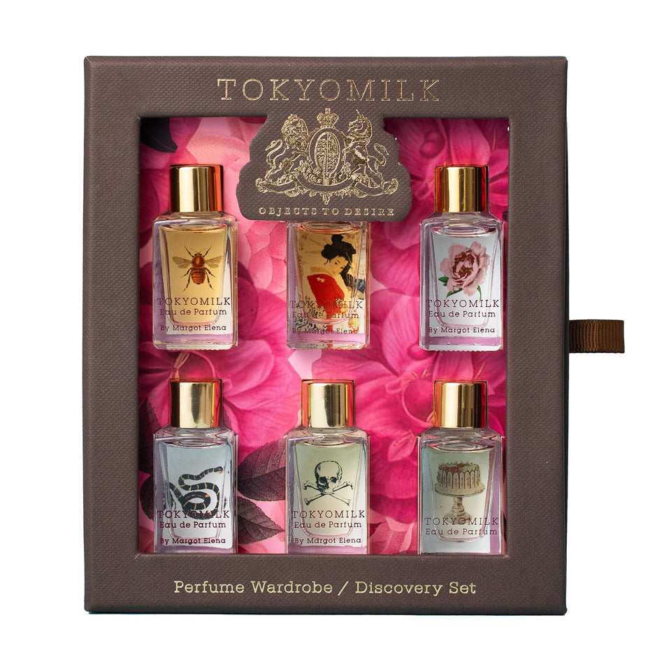 TOKYOMILK discovery set with six fragrances for easy scent exploration.