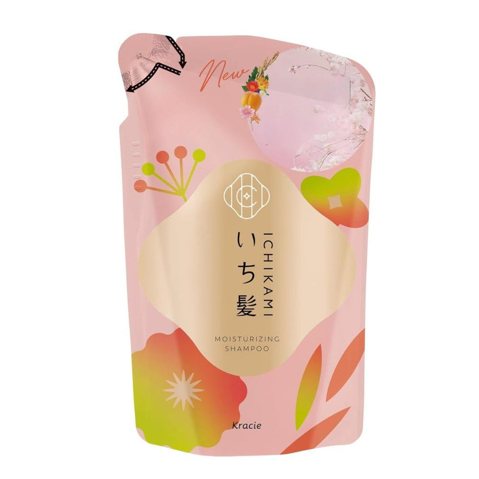TokyoSuperSale Ichikami moisturizing shampoo refill bottle front shows sleek packaging for smooth hair.