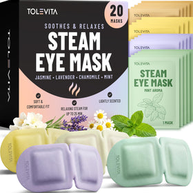 TOLEVITA Steam Eye Mask with lavender scent provides soothing warmth for unwinding after a long day