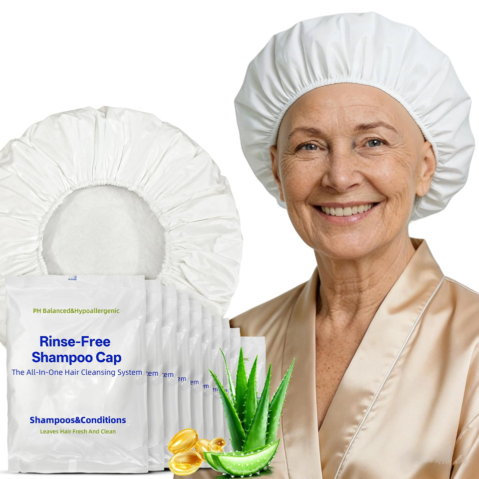Tolnetr 8-pack shampoo caps no-water rinse pack for bedside hygiene