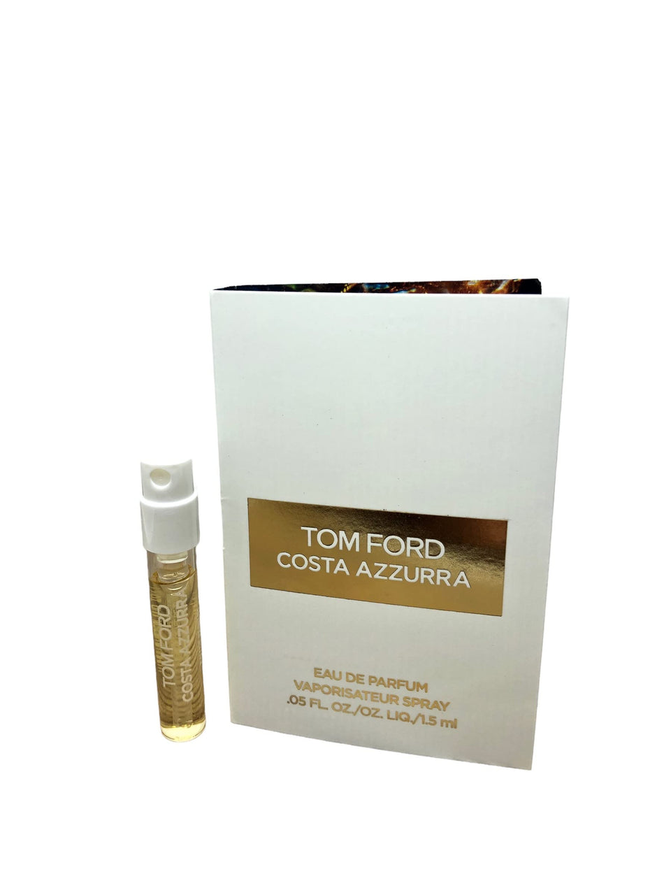 Tom Ford Costa Azzurra sample vial for quick fragrance testing on the go.
