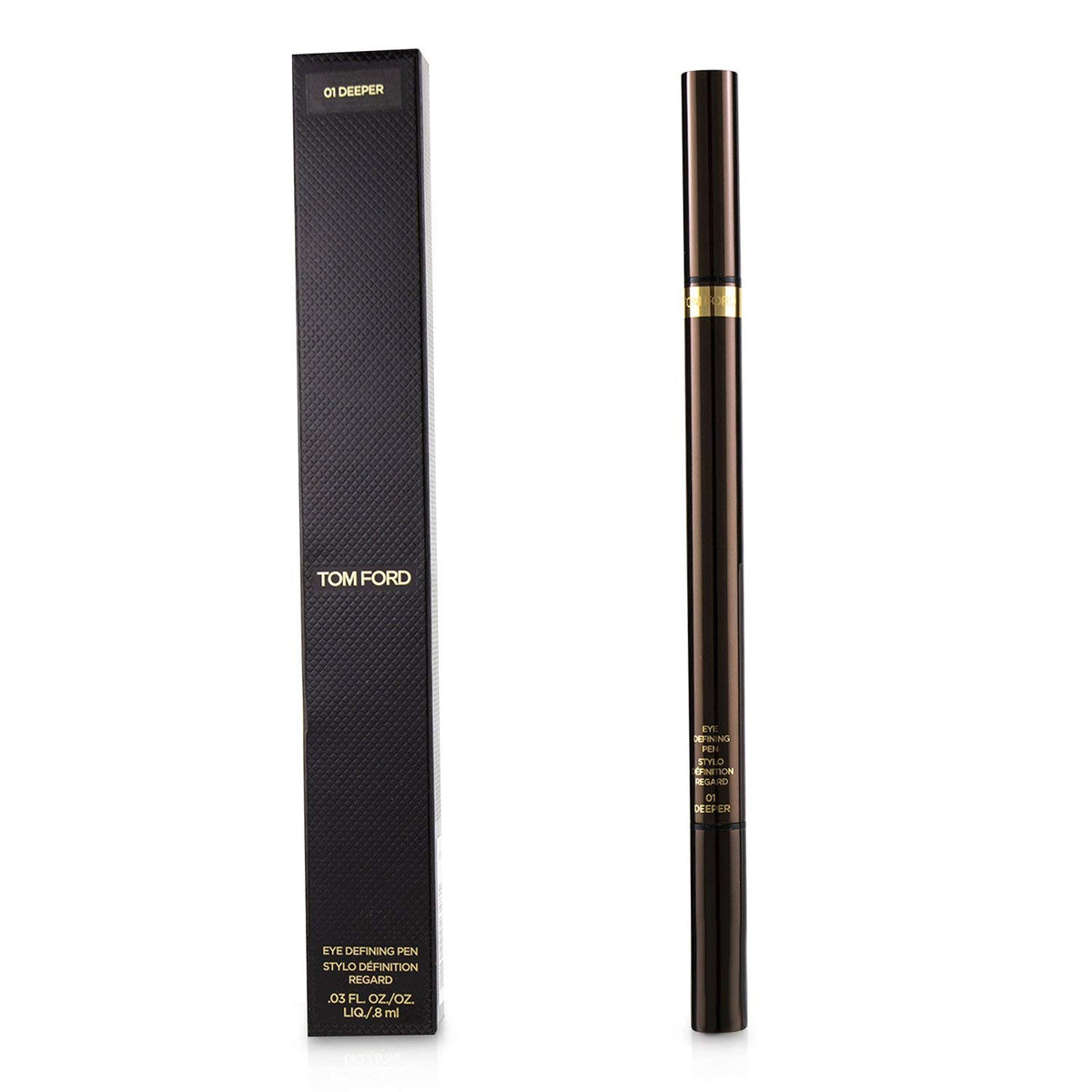 Tom Ford Eye Defining Pen with long-tipped brush for seamless, enduring line work.