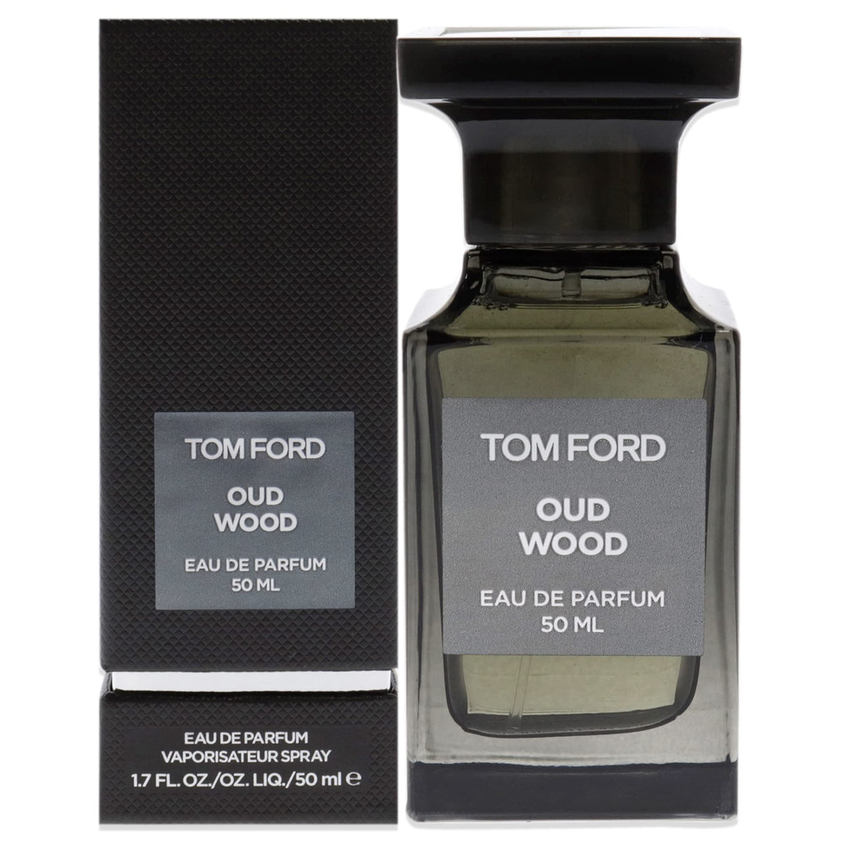 Tom Ford Oud Wood bottle showcases the luxurious Private Blend aroma for evening wear