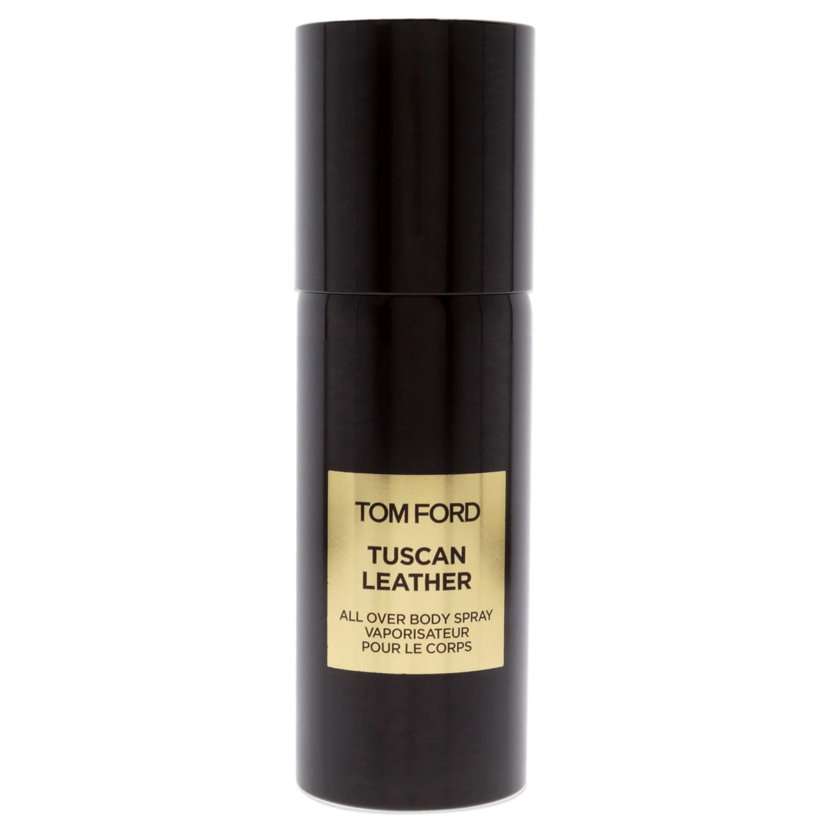 Tom Ford Tuscan Leather Body Spray application demonstrates even spray for daily confidence.