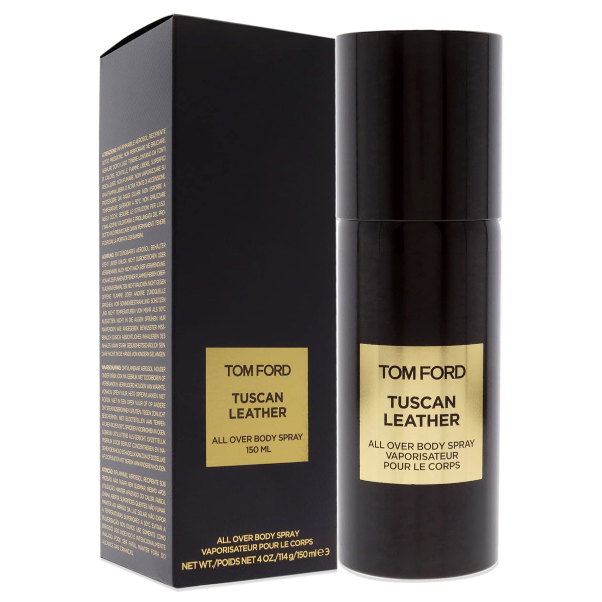 Tom Ford Tuscan Leather Body Spray pump highlights easy, on-the-go fragrance release.