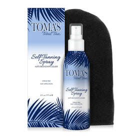 TOMAS TOTAL TAN liquid spray bottle shown for quick indoor color