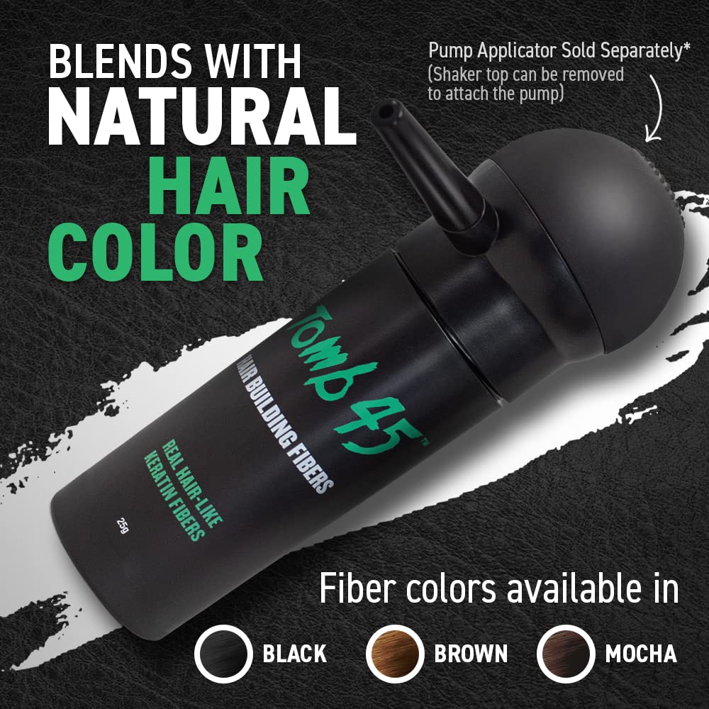 Tomb45 Hair Building Fibers suit all hair types and blend naturally.
