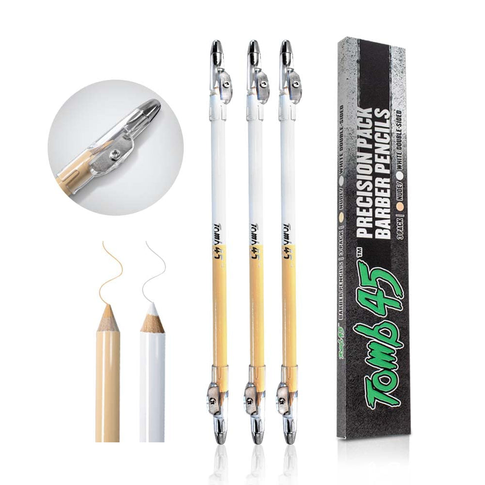 Tomb45 precision barber pencil double-sided white-nude for versatile hairline outlining.