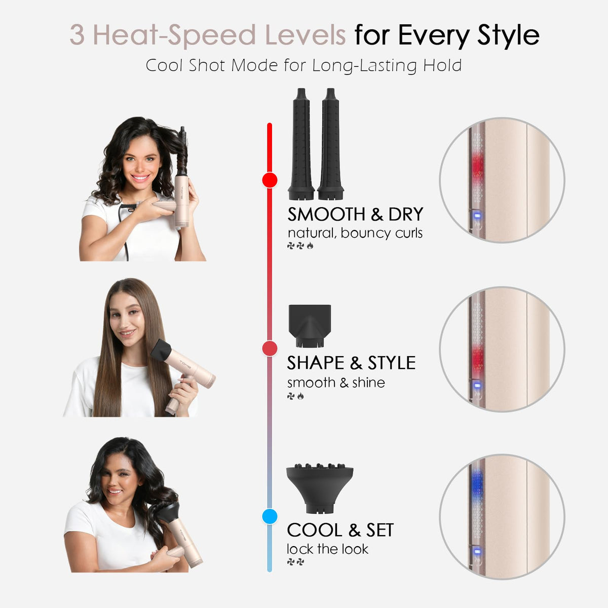 ToMe TOME hair dryer attachments nozzle for sleek straightening.