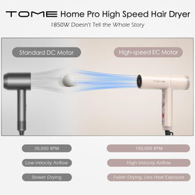 ToMe TOME hair dryer cool shot lock helps set your style.