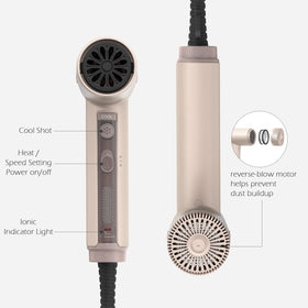 ToMe TOME lightweight dryer at 330g for easy handling.