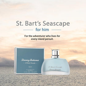Tommy Bahama St. Barts Seascape bottle pour closeup of premium fragrance