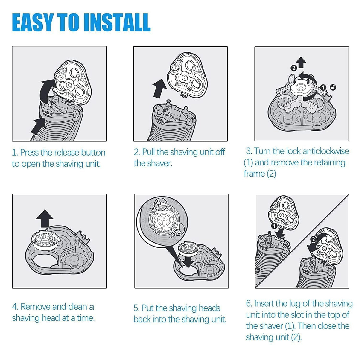 Tomorrow will be better six-heads-pack with brushes for complete maintenance