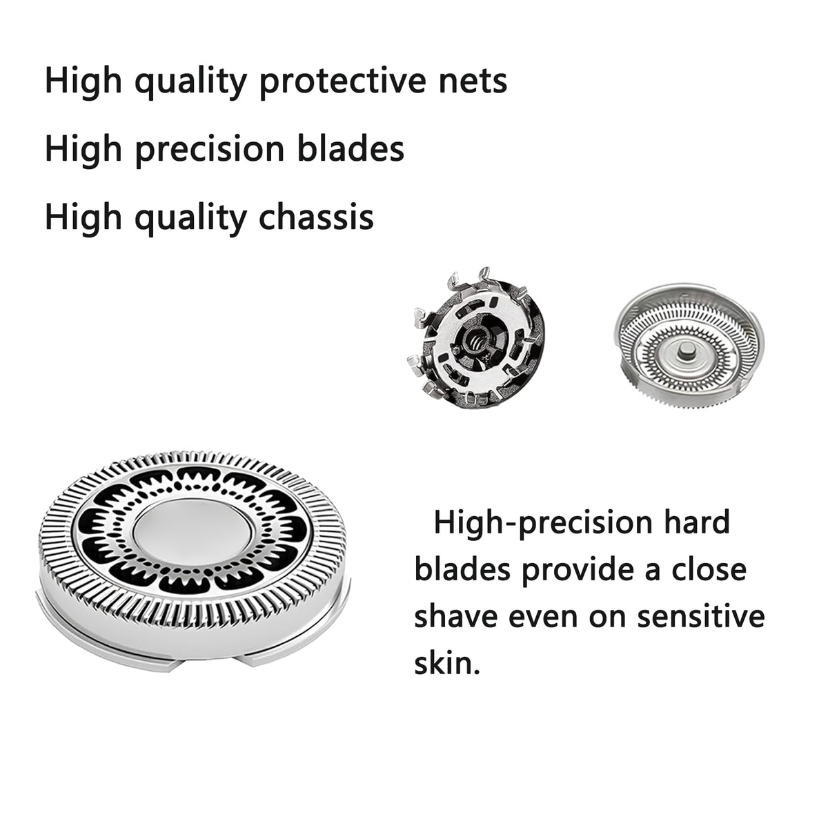 Ultra-thin SH60 head with long-beard slot and short-stubble hole for versatility